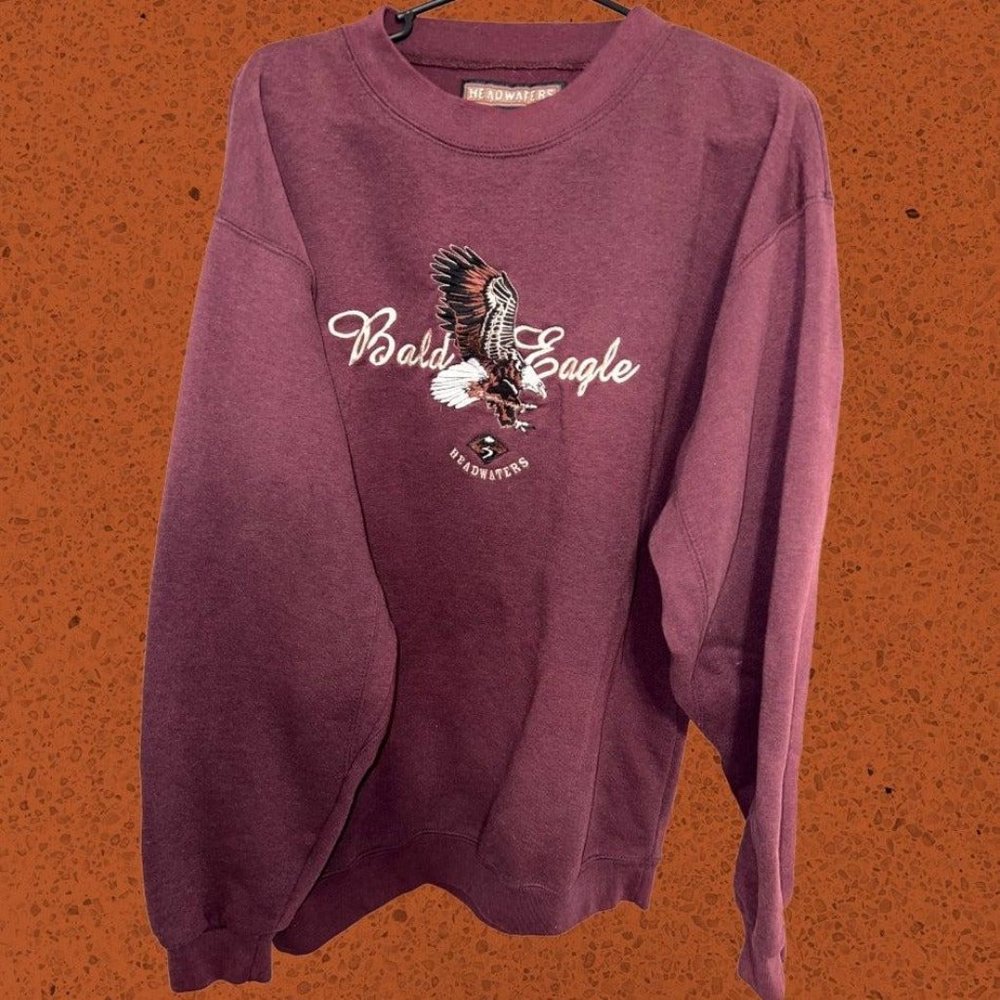 Vintage 90's Bald Eagle Embroidered Headwaters Sweatshirt